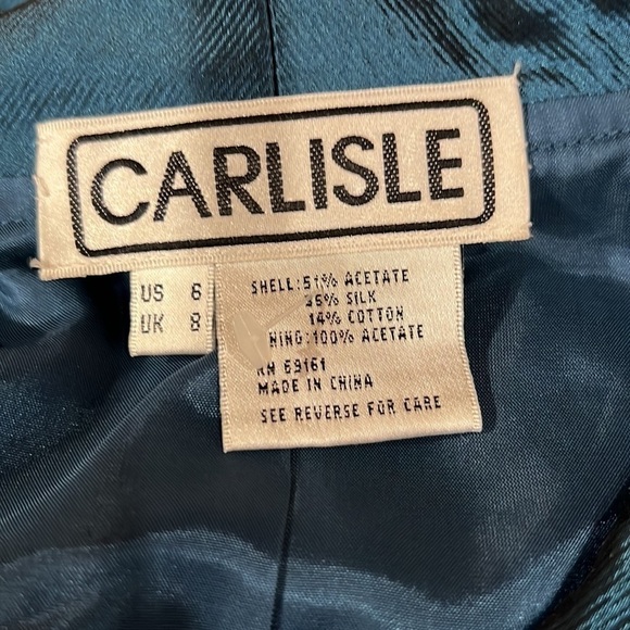 Carlisle Designer Metallic Jade Green and Black Velvet Belted Jacket - Picture 3 of 4